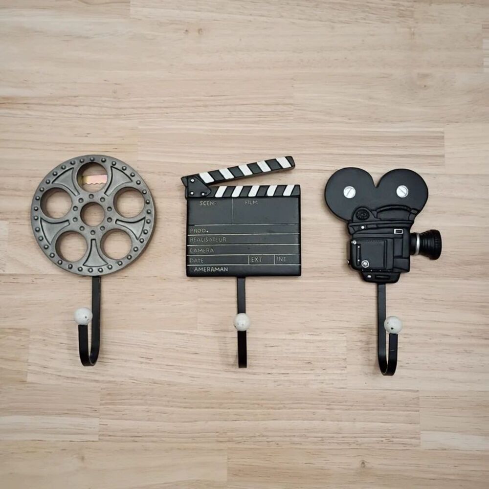2009 ICA Home Decor Set of 3 Movie Themed Coat/Hat Wall Hooks